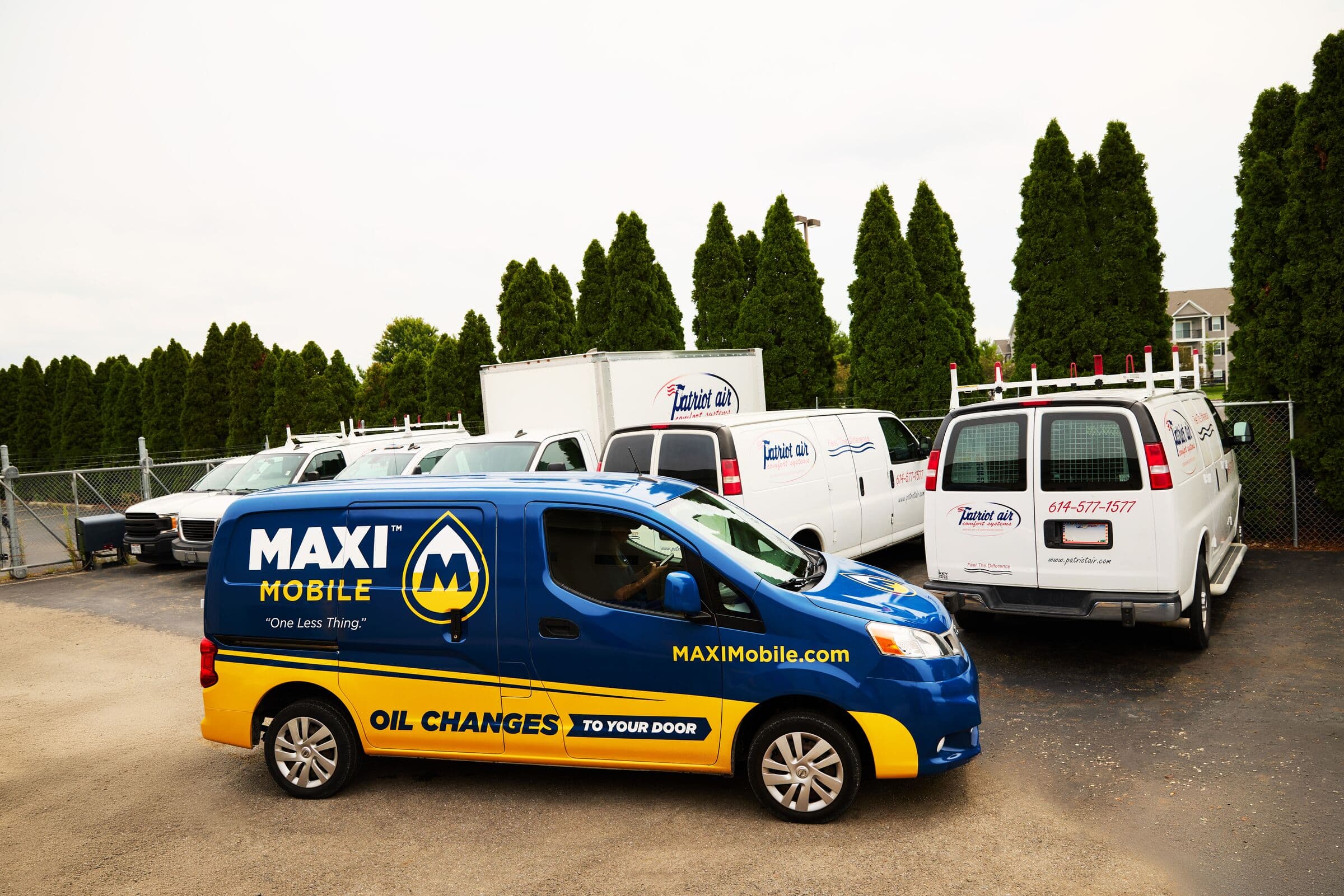 A MAXI Mobile service van in a commercial fleet lot