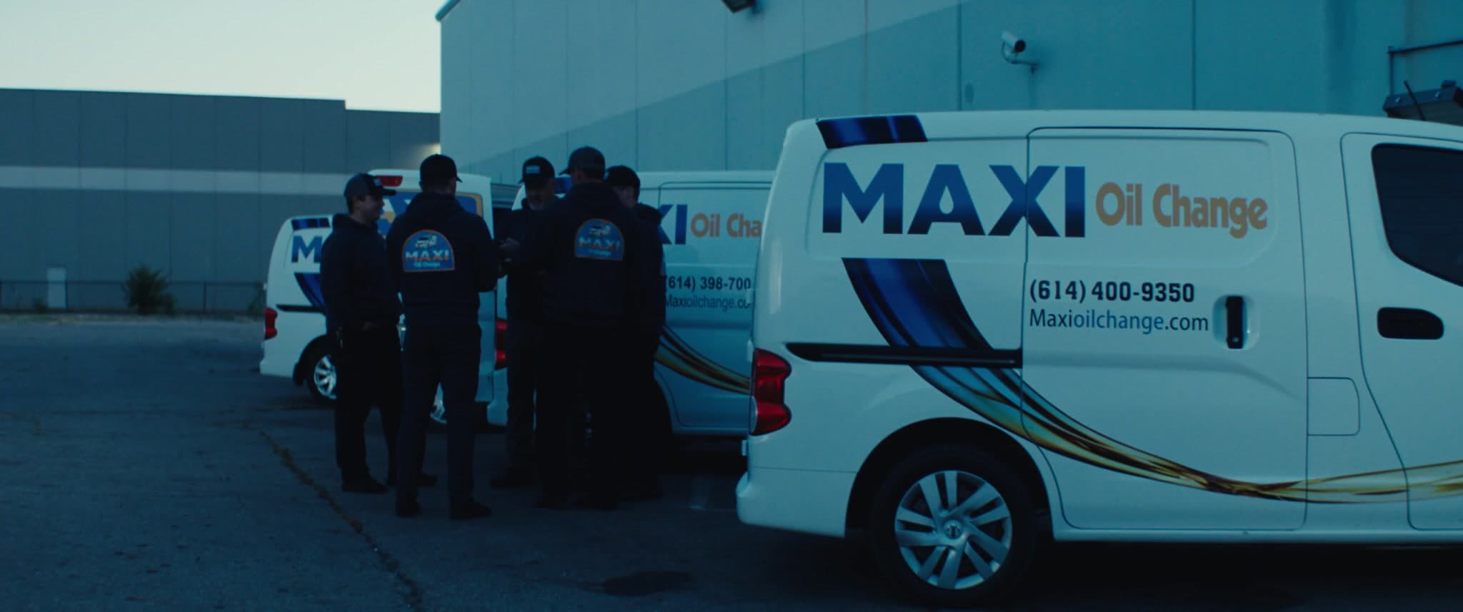 MAXI Mobile vans and crew staged for the day